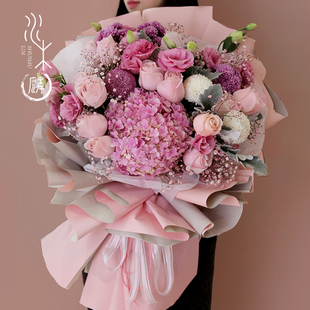 厦门水木麟鲜花同城配送速递生日送花送闺蜜送妈妈康乃馨玫瑰花店