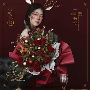 厦门鲜花同城速递花店元旦节跨年夜送花上门玫瑰混搭花束订花生日