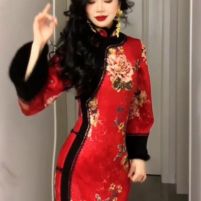 【尔尔古典美学】复古新中式旗袍清宫系列【熹贵妃】秋冬修身