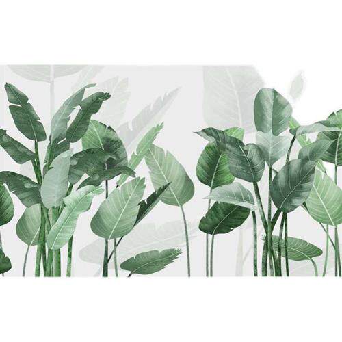 北欧风小清新芭蕉叶墙纸客厅卧室餐厅背景墙布壁画绿植物树叶壁纸