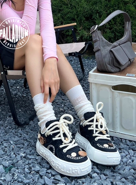 PALLADIUM帕拉丁檀健次同款扣子鞋低帮休闲增高板鞋79022/ 79021