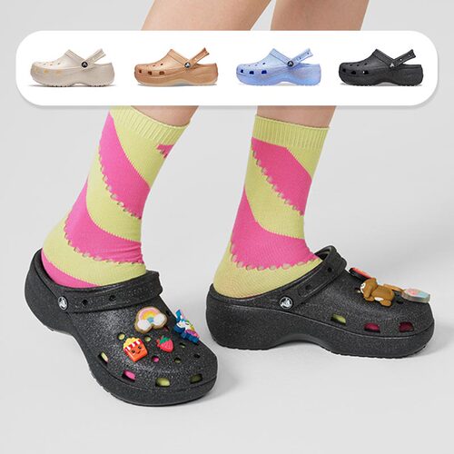 Crocs卡骆驰经典闪耀云朵洞洞鞋