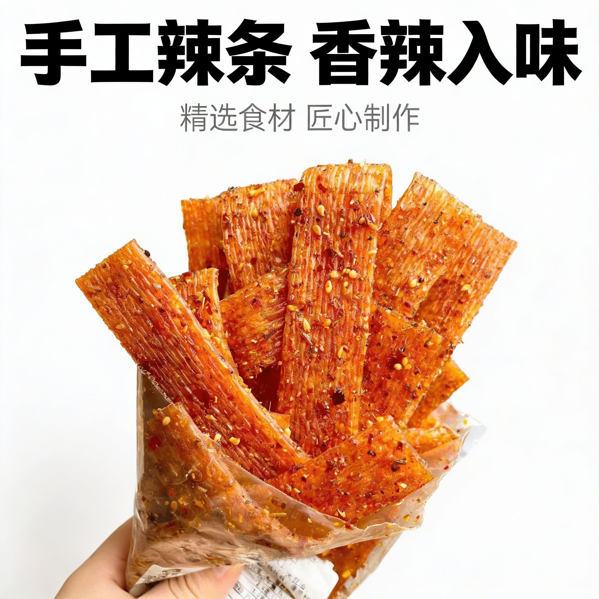 陕西手工辣条西安特产零食小吃麻辣条袋装不辣五香0添加解馋小吃