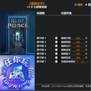 《蓝途王子》修改器 Steam正版专用电脑科技辅助工具不含游戏