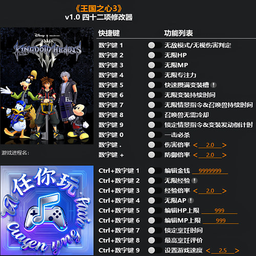 王国之心3Steam正版修改器