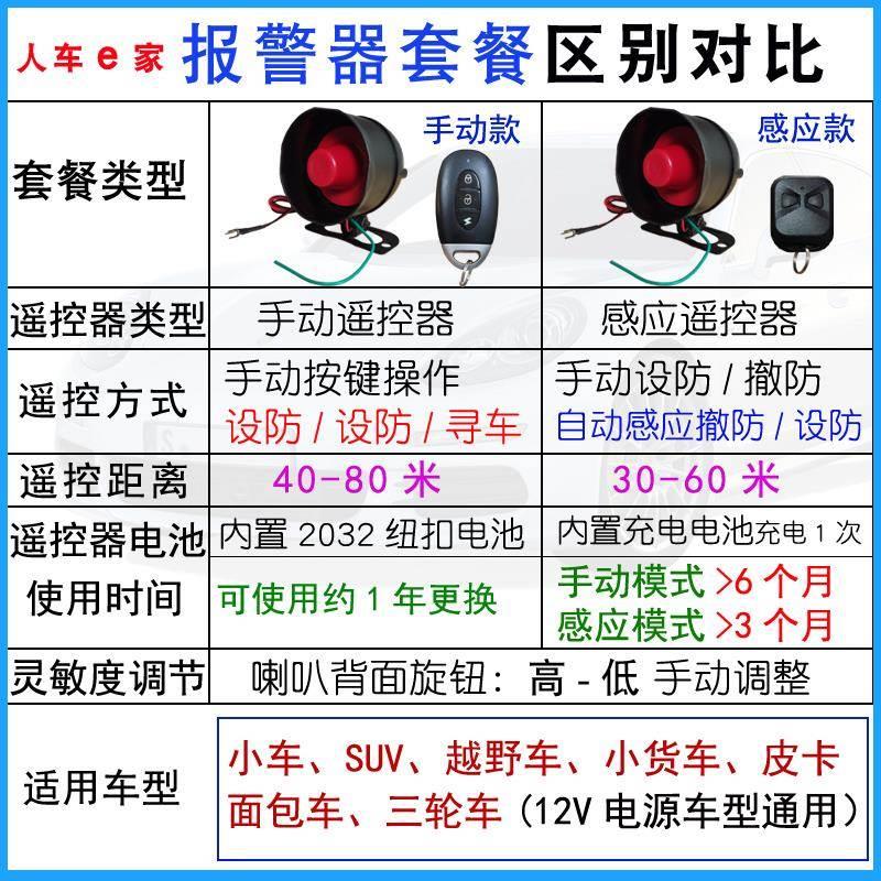 汽车报警器人车e家车用防盗遥控寻车倒车提醒拖刮蹭振动报警喇叭