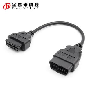 满针 低电阻 OBD 26awg线号 高质量 16芯圆线 30cm 16PIN 延长线
