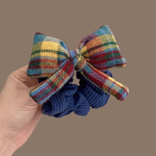 韩国东大门ins高端彩虹格子发圈