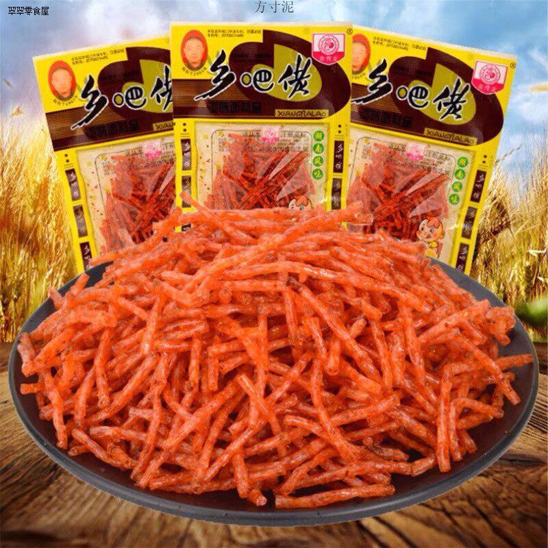 余传龙乡吧佬辣条怀旧麻辣丝香菇丝小面筋8090后钱零食一整箱
