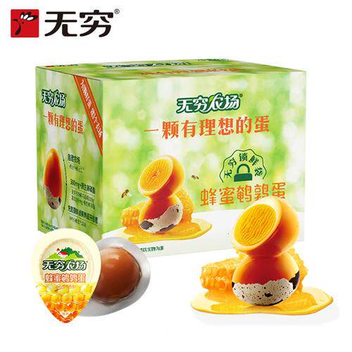 无穷鹌鹑蛋60枚盒装蜂蜜味盐焗味卤蛋休闲零食小包装学校幼儿园餐
