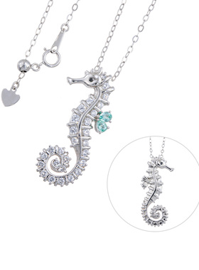 GSTV海马造型锆石项链女款闪钻