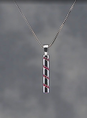 GSTV铂金红宝石蓝宝石吊坠