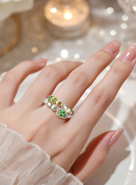 宝石戒指女小众设计感轻奢