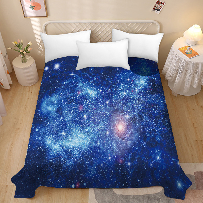 宇宙星空床单单件可爱床单1.5m卧室单双人床学生宿舍单人儿童床单