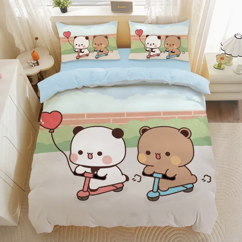 卡通一二布布小熊床上四件套儿童床品可爱被套宿舍床单三件套1.2m,床上用品,床品套件/四件套/多件套,淘宝优惠券,粉丝福利购,淘宝优惠卷