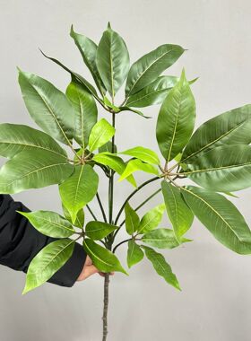 大叶伞发财树叶仿真绿植家居摆件装饰室内插花花艺假植物造景摆设