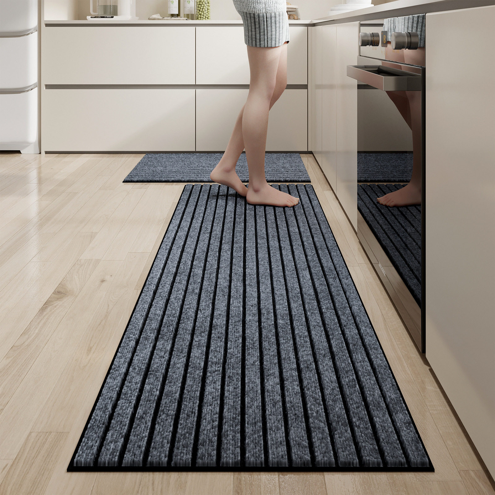跨境简约条纹混纺厨房地垫 防滑吸水防油地垫长条家用垫子,居家布艺,地毯,淘宝优惠券,粉丝福利购,淘宝优惠卷