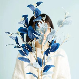 仿真金钱叶苹果叶尤加利叶桉叶树叶婚庆拍摄道具装饰摆件文艺家居