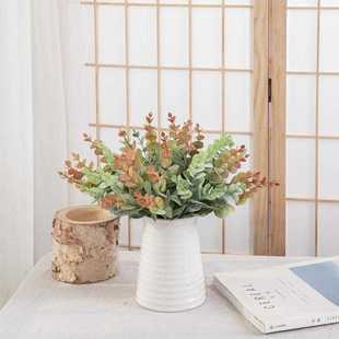 小尤植加利金钱叶花插花仿真居家绿墙假花
