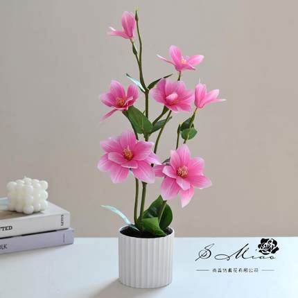 假花头玉兰大盆景仿真花直供家居装饰品仿真盆栽人造绿植