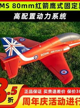 FMS 红箭鹰式飞行队 80MM涵道飞机 拼装电动遥控固定翼飞机航模