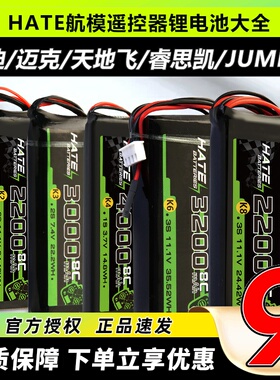 HATE航模控电遥控器电池乐迪AT9Spro1s2s3s控电迈克天地飞9锂电池