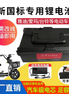 48V锂电池雅迪新日爱玛国标20ah安电池台铃可拆卸踏板电动车电瓶