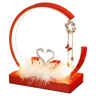 结婚台灯婚房床头灯送新人礼物陪嫁一对长明灯红色订婚送礼台灯