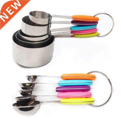 10Pcs Stainless Steel Measuring Cups and Spoons Set with Sca