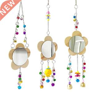 Chicken Toys for Hens Chicken Wood Mirror Toy with Bell for