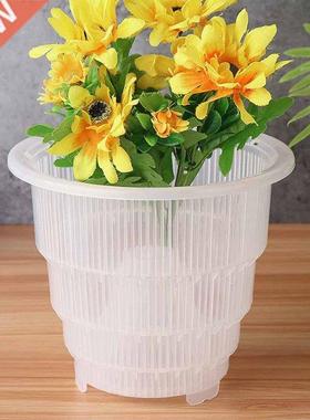 L-15cm Flower Planter Container Resin Mesh Pot Clear Orchid