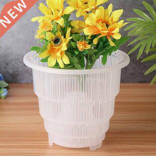 L-15cm Flower Planter Container Resin Mesh Pot Clear Orchid