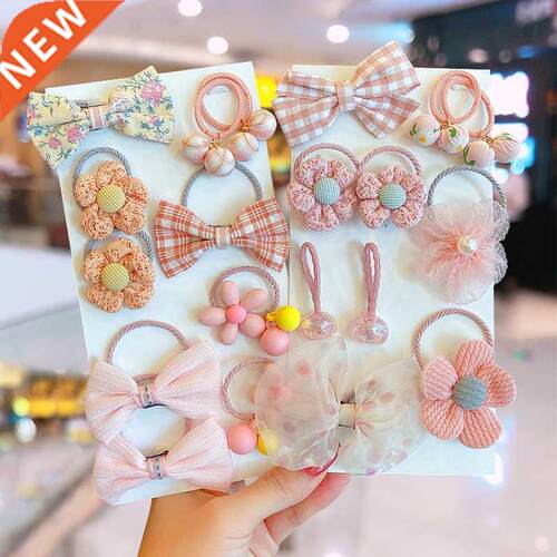 10/12 Pcs/Set Children Cute Cartoon Flower Bow Elaic Hair