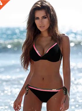 Bordered bikinis set Two piece swimsuit women bikini 2019 m