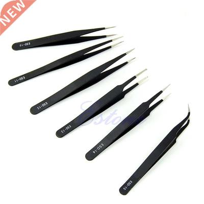 6Pcs Resists Corrosion Safe Anti-static Tweezers Maintenance