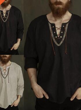 Men's shirt Pullover 2021 Fashion Vintage Thin Long Sleeve T
