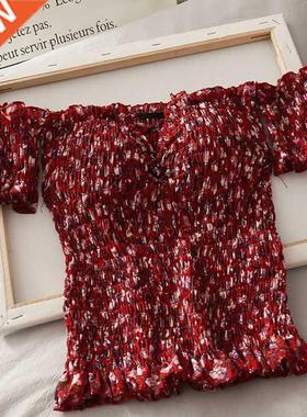 6 Colors Print Stchy Flower irt Summer Sweet Ruffles Sla