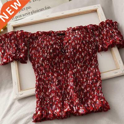 6 Colors Print Stchy Flower irt Summer Sweet Ruffles Sla