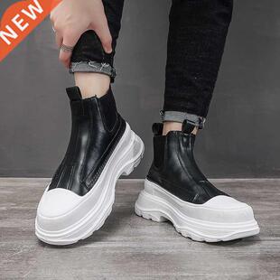 Men's Ankle Boots Autumn New Thick-soled Boots High Top Casu