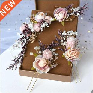 Bride Mori Headdress Dry Lace princess flower Hair Pinch Set