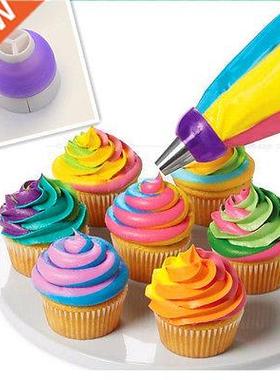 Icing Piping Bag Nozzle Converter Tri-color Cream Coupler
