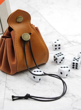 PU Leather Dice Bag Tray Designs Cute Drawstring Pouch For R