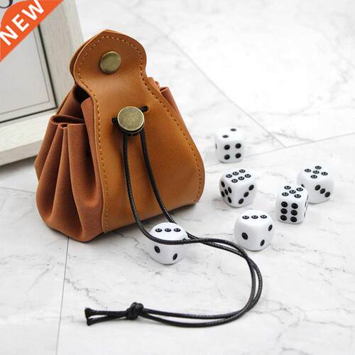 PU Leather Dice Bag Tray Designs Cute Drawstring Pouch For R