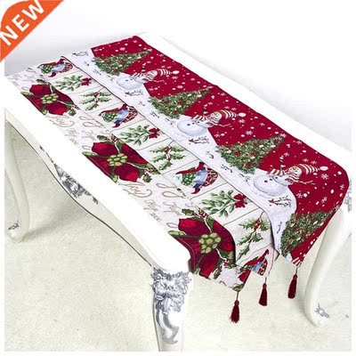 Fabric Christmas table runner style Christmas