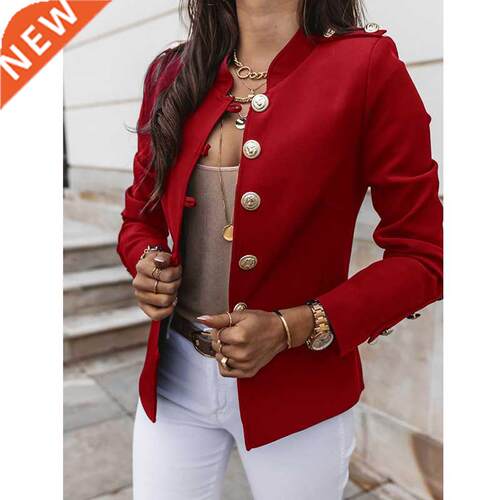 Blazer Women Jacket Office Ladies Solid Women Jacket Long Sl