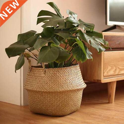 Woven Dirty Storage Seagrass Wickerwork Rattan Hanging Flowe