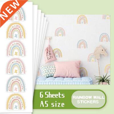 36pcs Rainbow Wallpaper Watercolour Wall Sticker