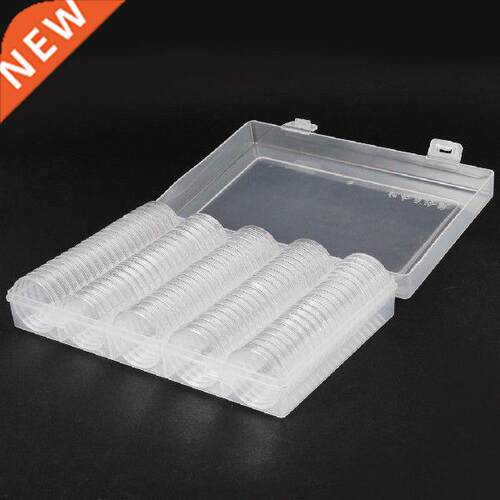 1 Box Memorial Coin Case Collection Plastic Clear Storage