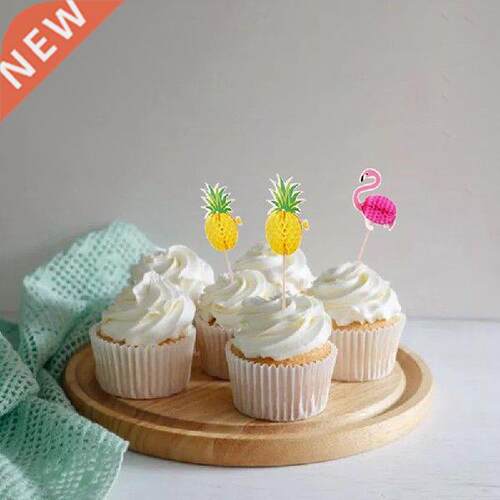 Hot！20Pcs/Set Flamingo Cake Cupcake Topper Cake Flags Kids