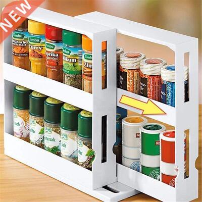 Kitchen Spice Rack Organizer Double Layer Seasoning Holder